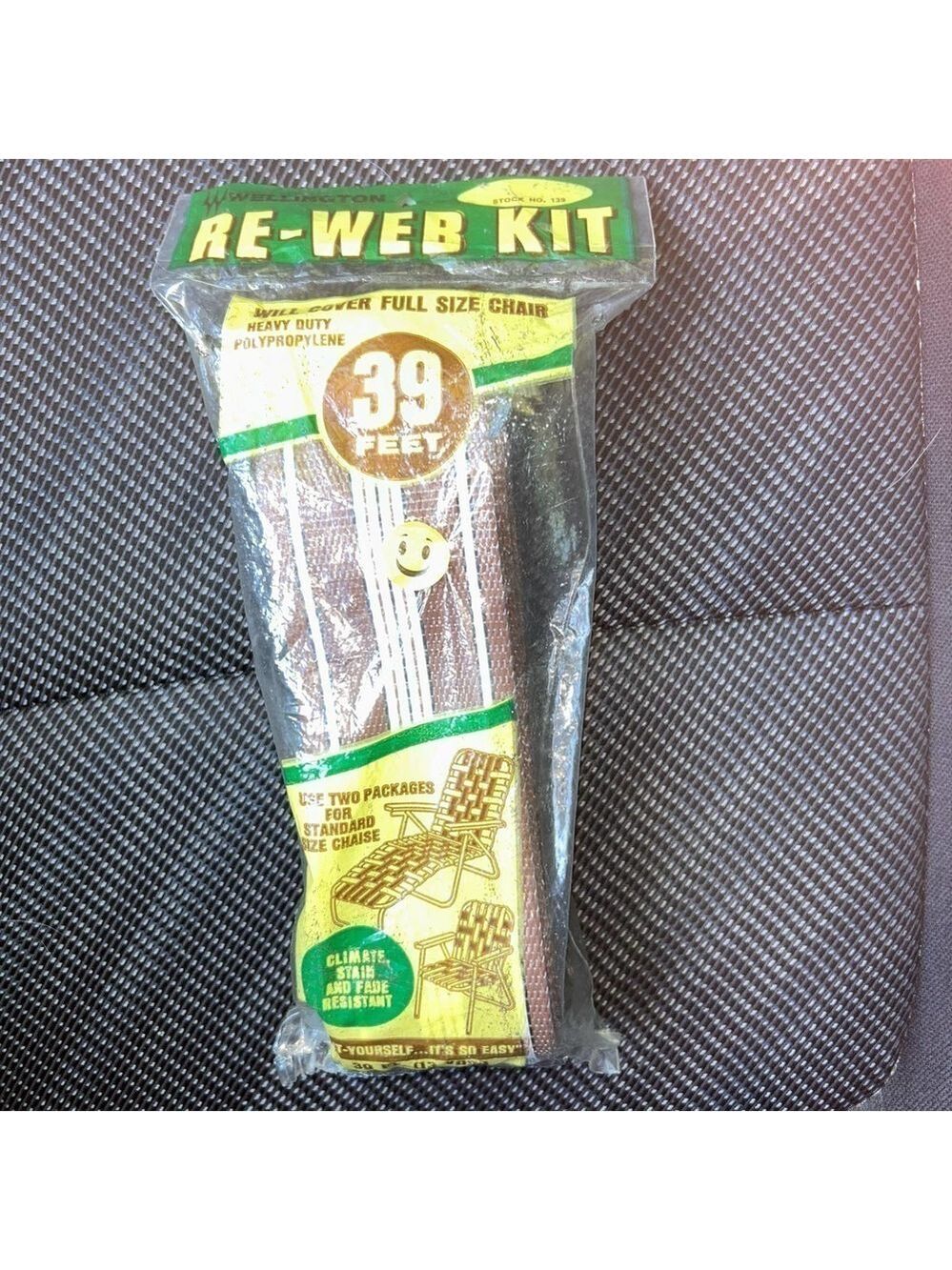 NIP Vintage Wellington Re-Web Kit Chaise Lounge Chair